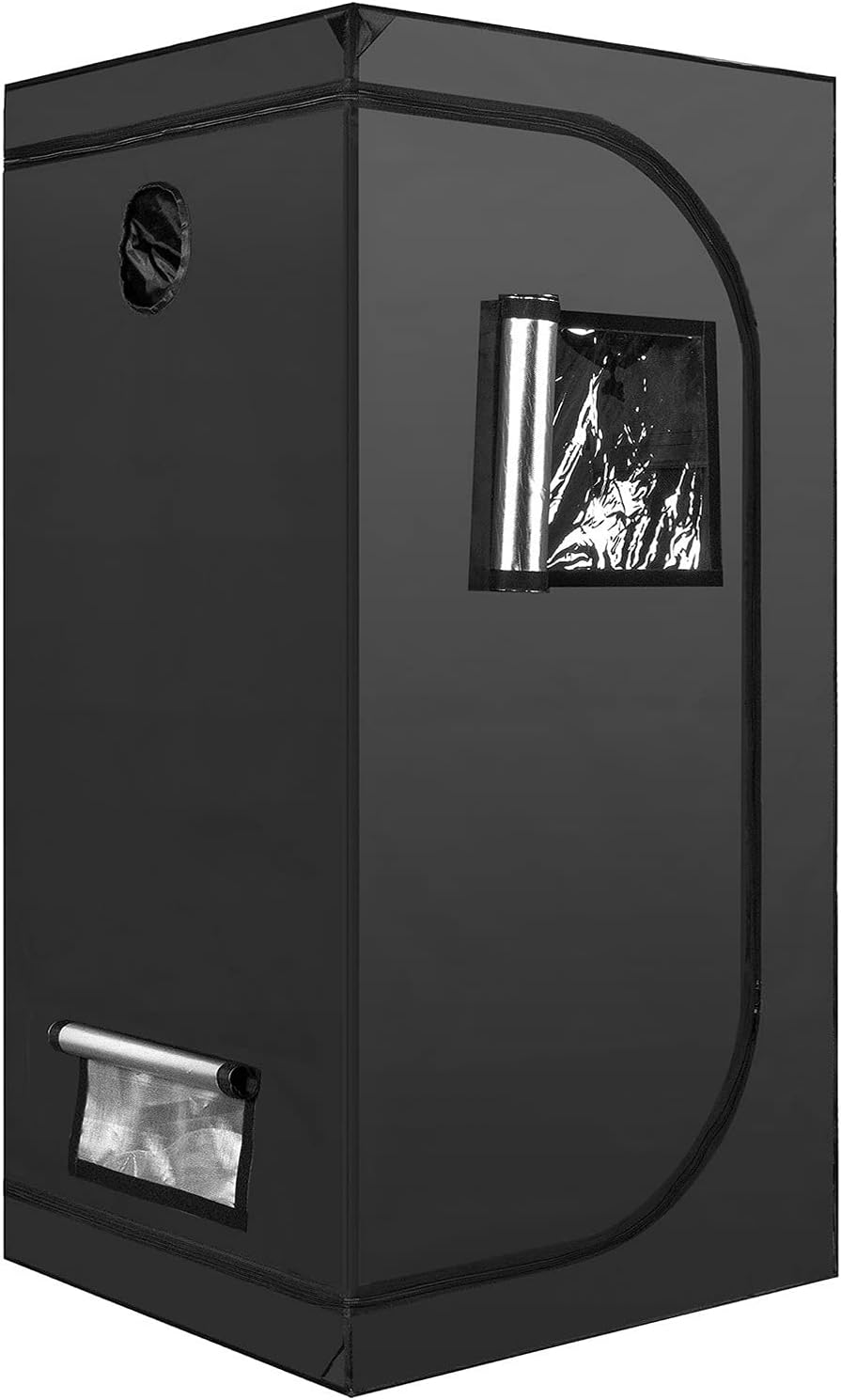 32" x 32" x 63" Grow Tent with Floor Tray, Black Pack of 2 S941