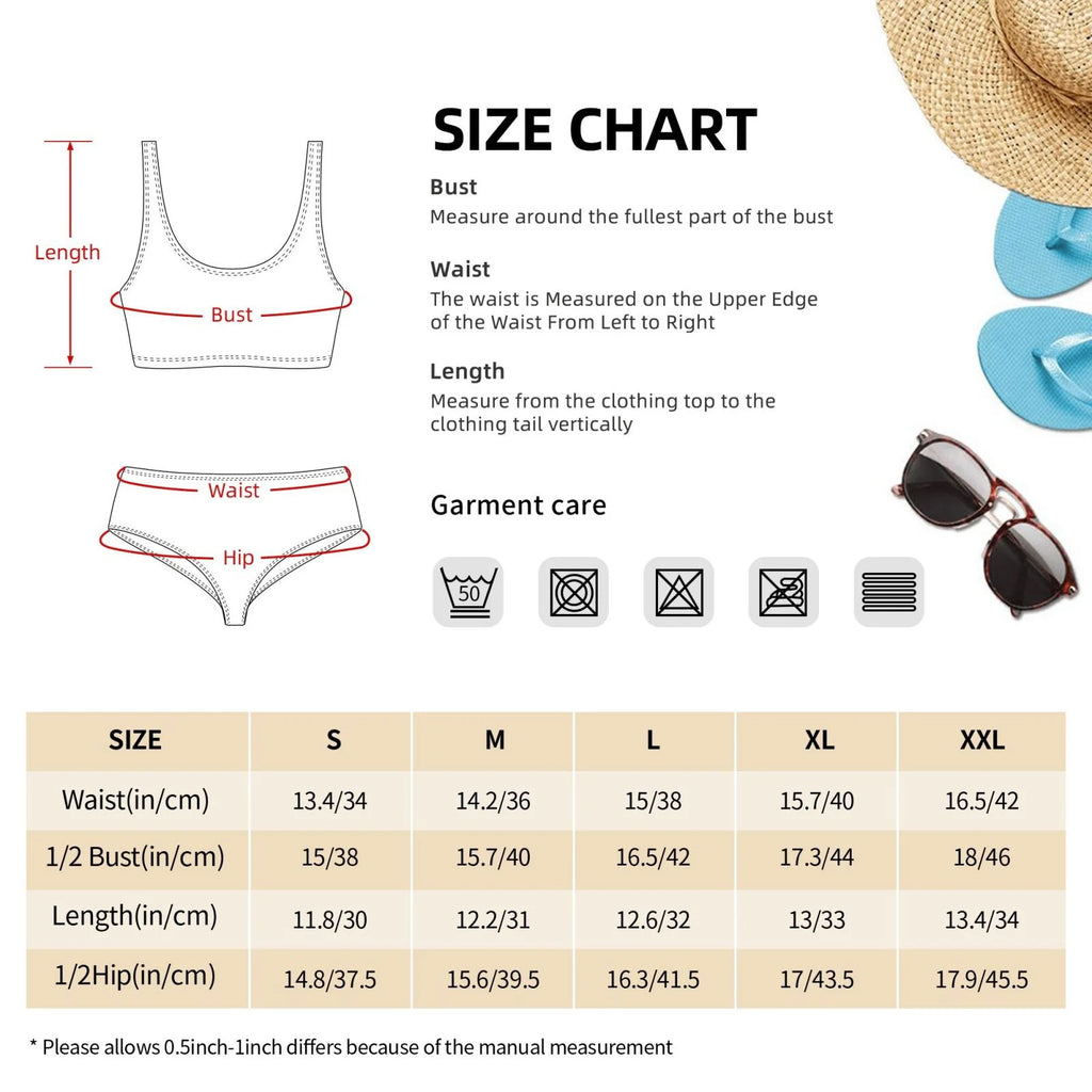 Women'S Two Piece High Waisted Bikini Set D264