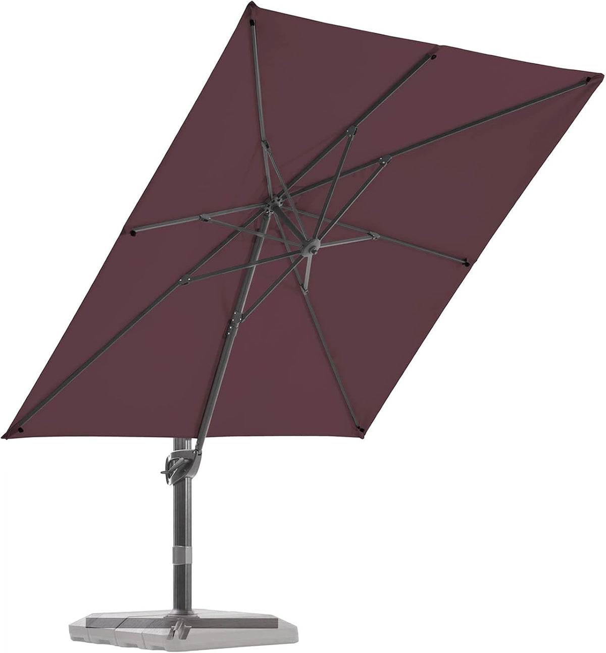 Navy Blue 9x9 FT Square Cantilever Patio Umbrella with Cross Base Y1709