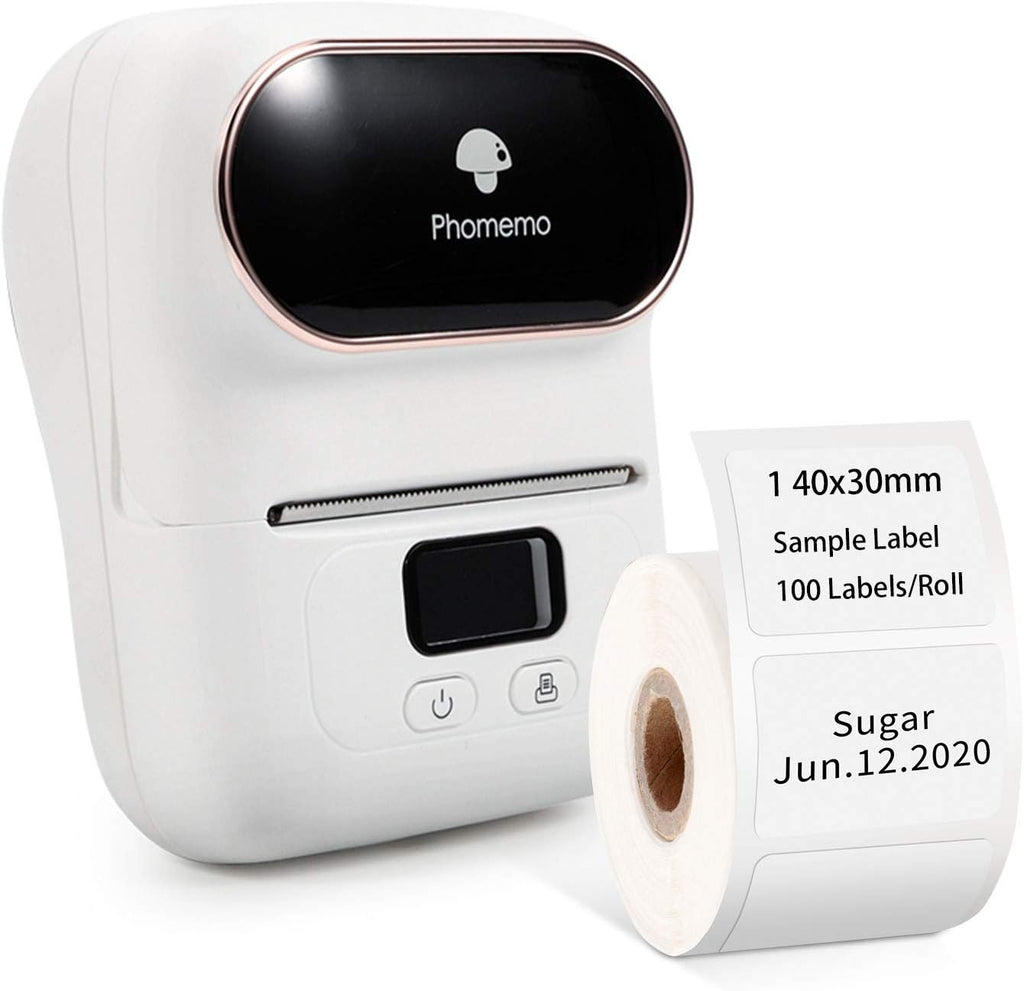 Portable Bluetooth Thermal Mini Label Printer with 1 40×30mm Label X7214
