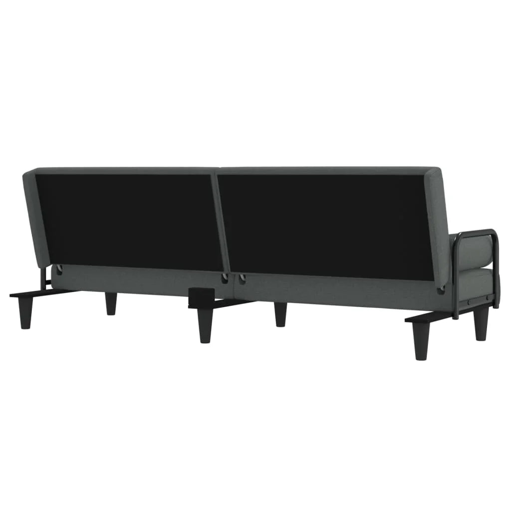 Dark Gray Fabric Sofa Bed with Armrests K65476