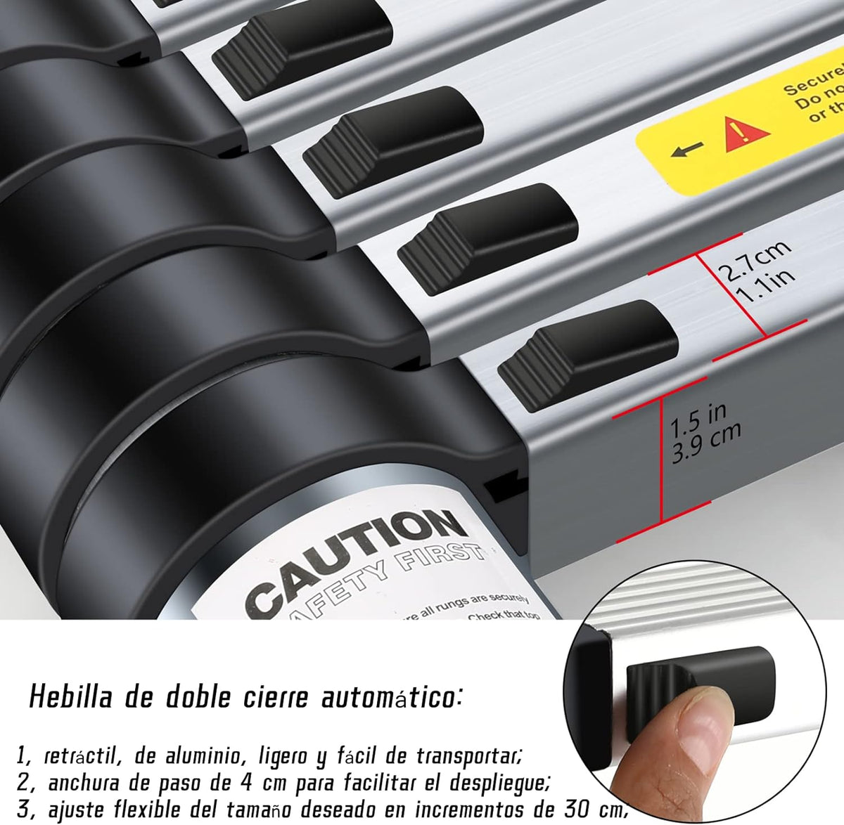 3.2M Portable Aluminium Telescopic Ladder B728