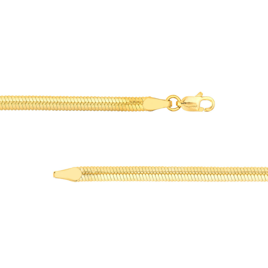 Solid 14K Yellow Gold Snake Chain Necklace 18" R918