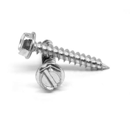 Sheet Metal Screw Slotted Hex Washer Head Type A Low Carbon Steel Zinc Plated Pk 2300 U7188