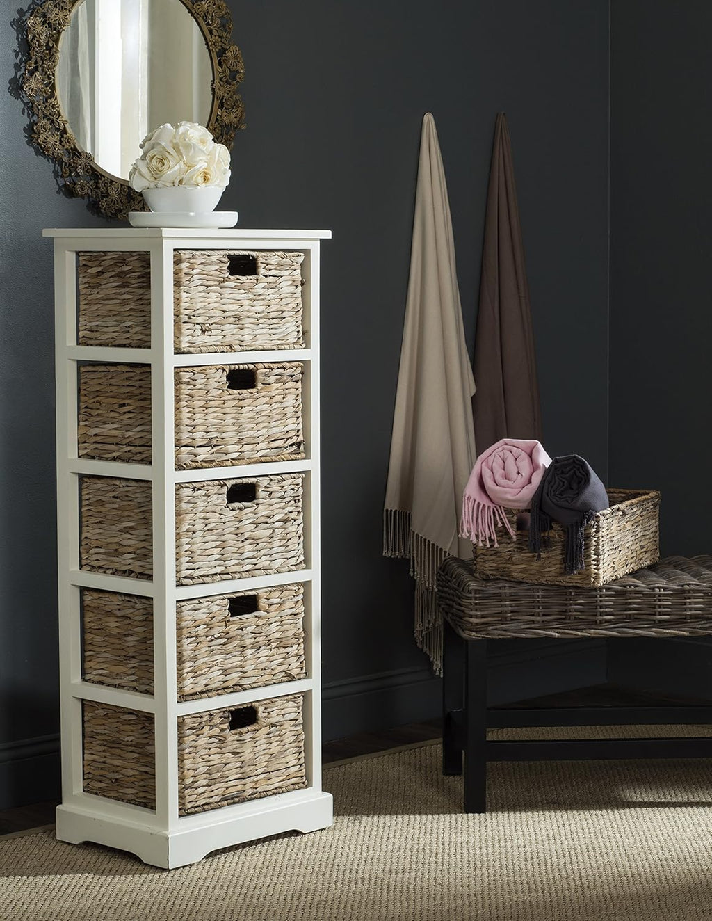 Wicker Basket Storage Tower Z984