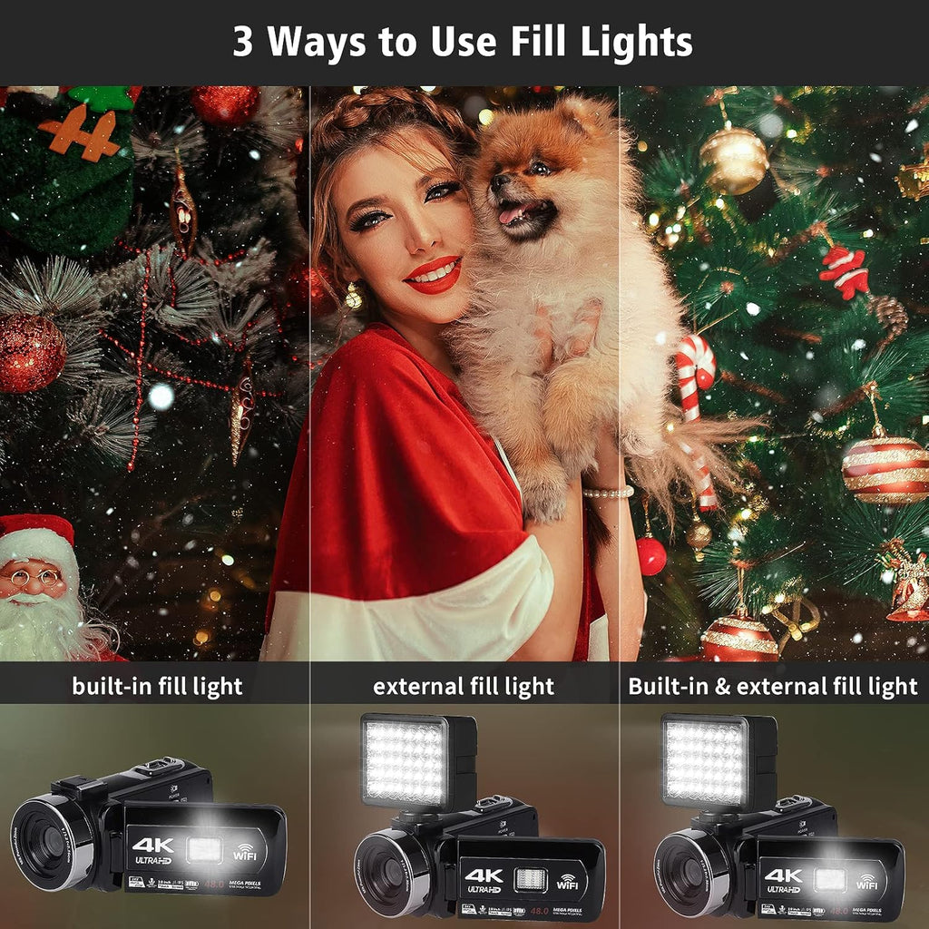 4K Video Camera Camcorder 48MP 60FPS 18X Zoom with 32GB SD Card Q39563
