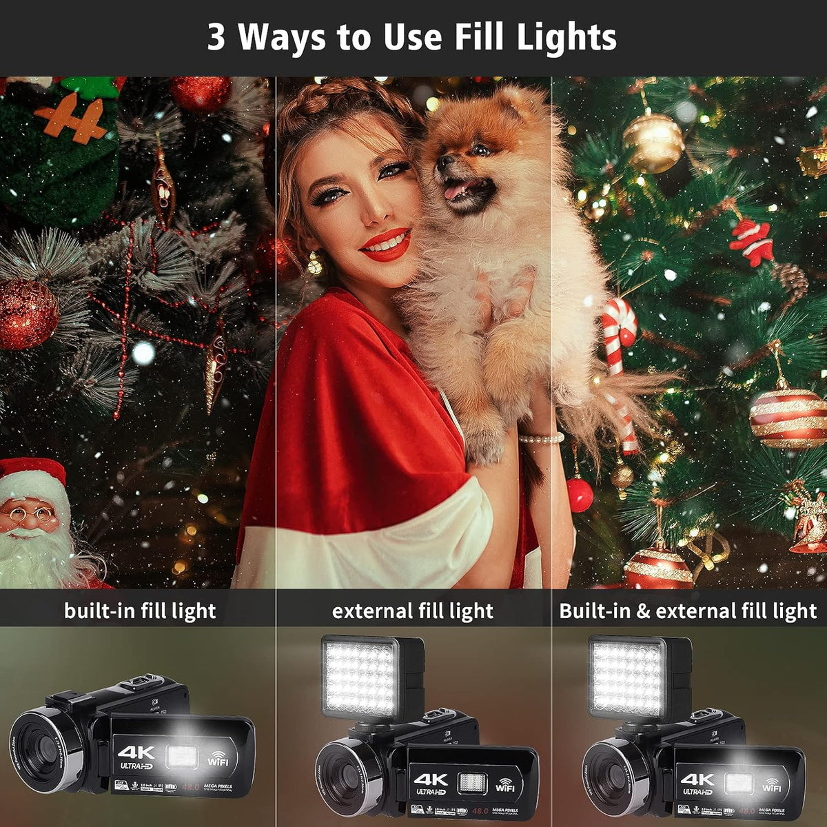 4K Video Camera Camcorder 48MP 60FPS 18X Zoom with 32GB SD Card Q39563