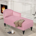 Velvet Upholstered Chaise Lounge Chair with Solid Wood Legs G1304