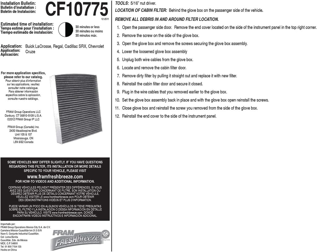 Cabin Air Filter with Arm and Hammer Baking Soda, Pack of 2 D952