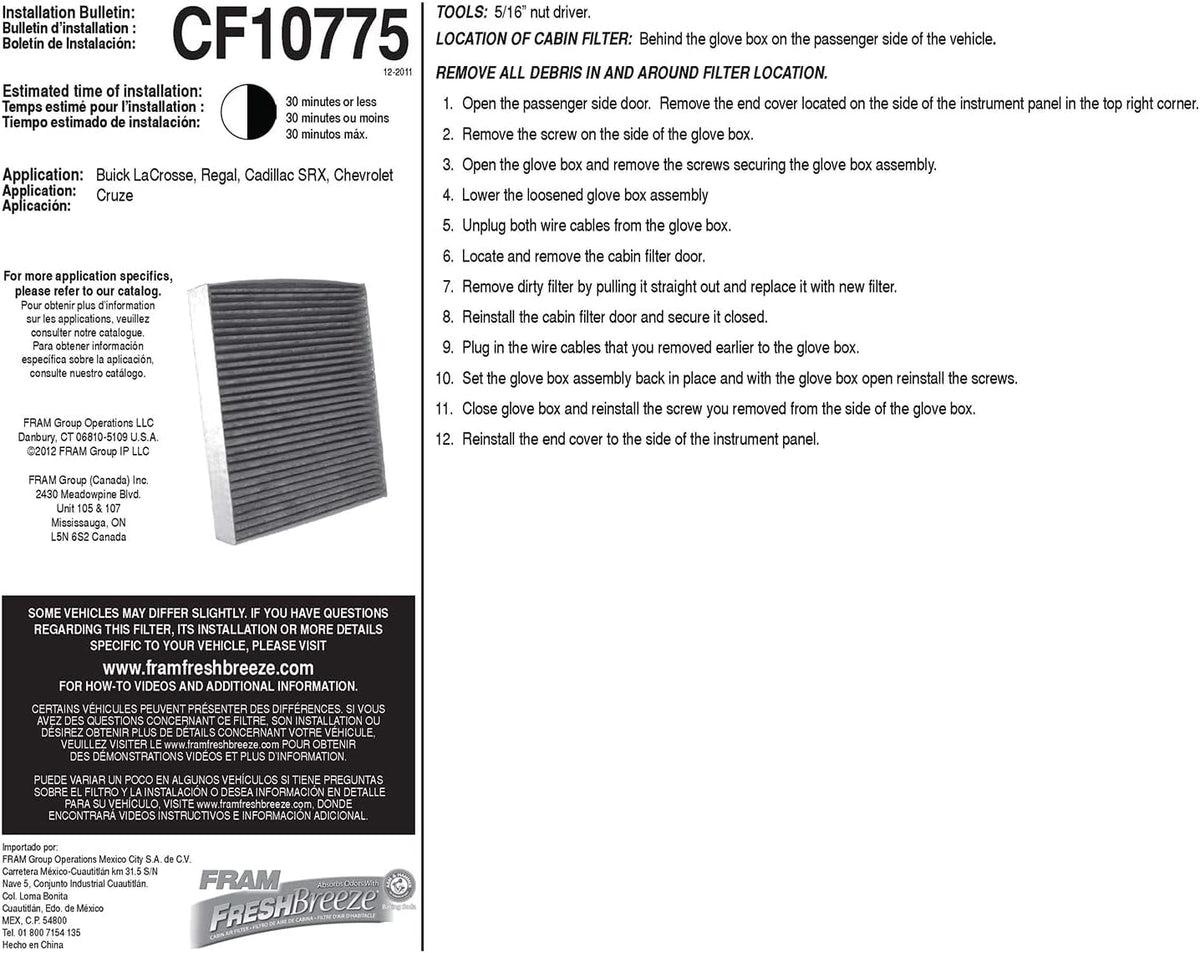 Cabin Air Filter with Arm and Hammer Baking Soda, Pack of 2 D952