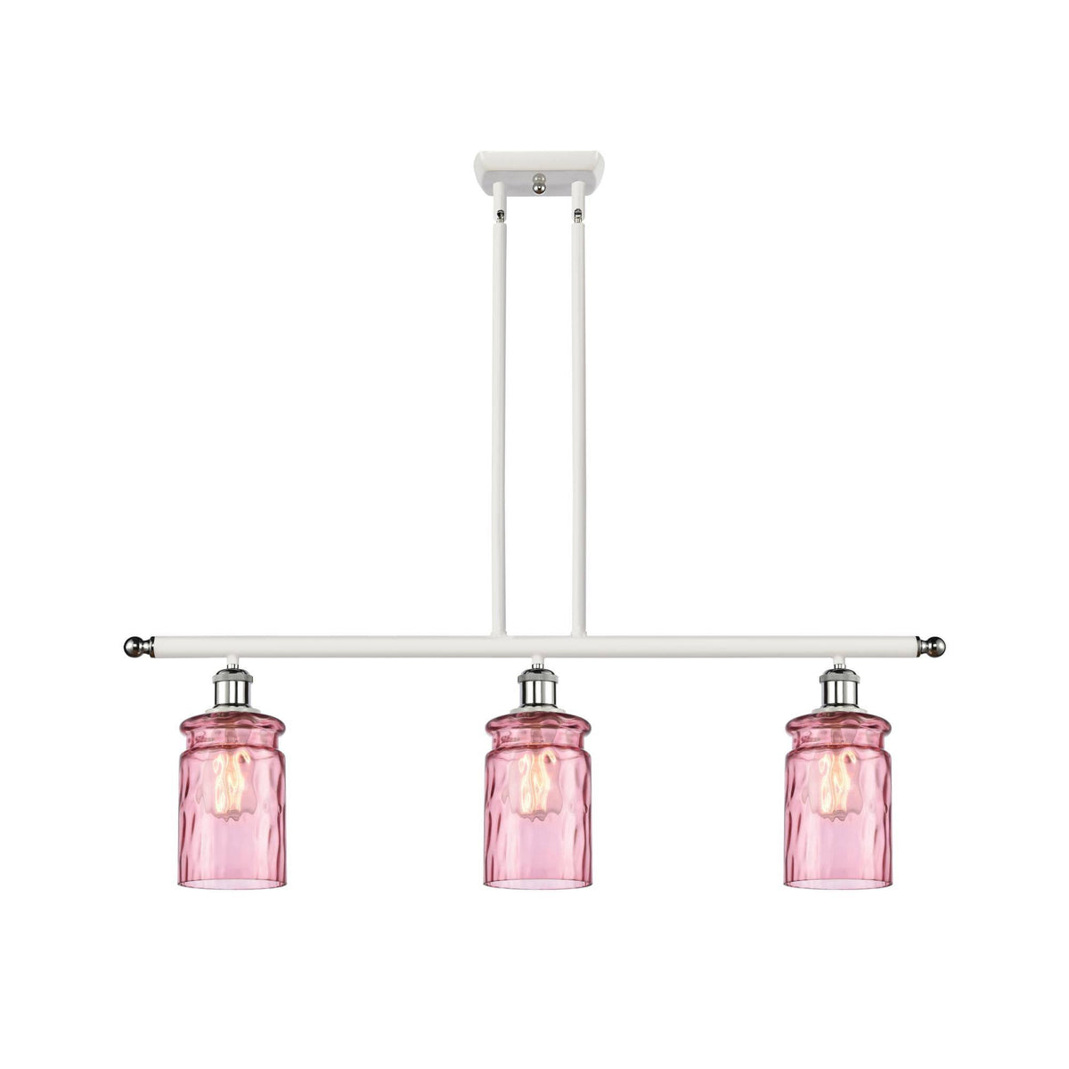 White and Polished Chrome 3 Light Island Light A227
