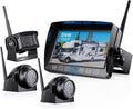 Wireless Backup Camera with 7 Inch DVR Quad Split Monitor, HD 1080P 3 Cameras Back Up System with Recording, Pack of 2 F20956