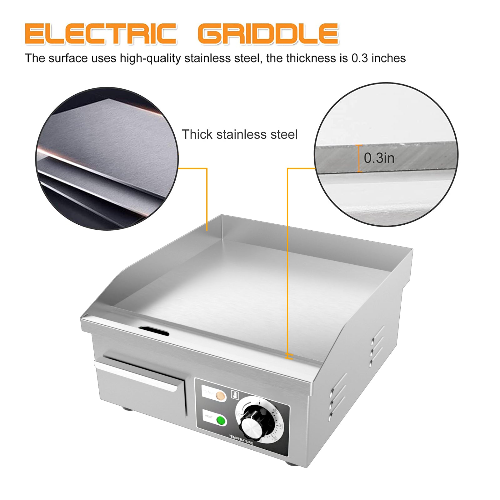 Cast Iron Electric Griddle X339
