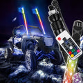 2PC 4FT 360° Spiral LED Whip Lights RGB Color Weatherproof with RF Wireless Remote Z68417