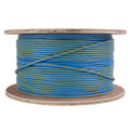 22AWG/2 Shielded Data + 18AWG/2 Power Stranded Bare Copper Cable, Teal with Yellow Stripe, 1000ft T334