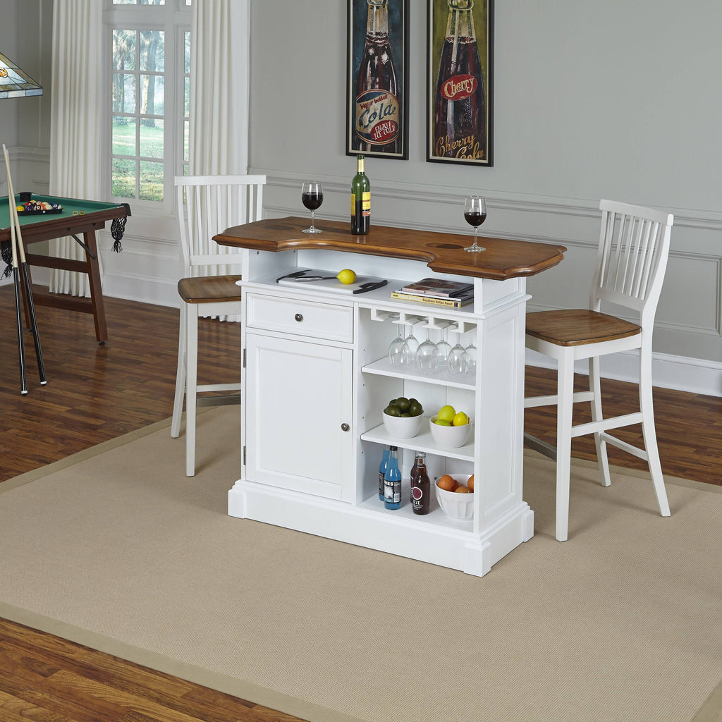 Black Bar and Two Stools V604