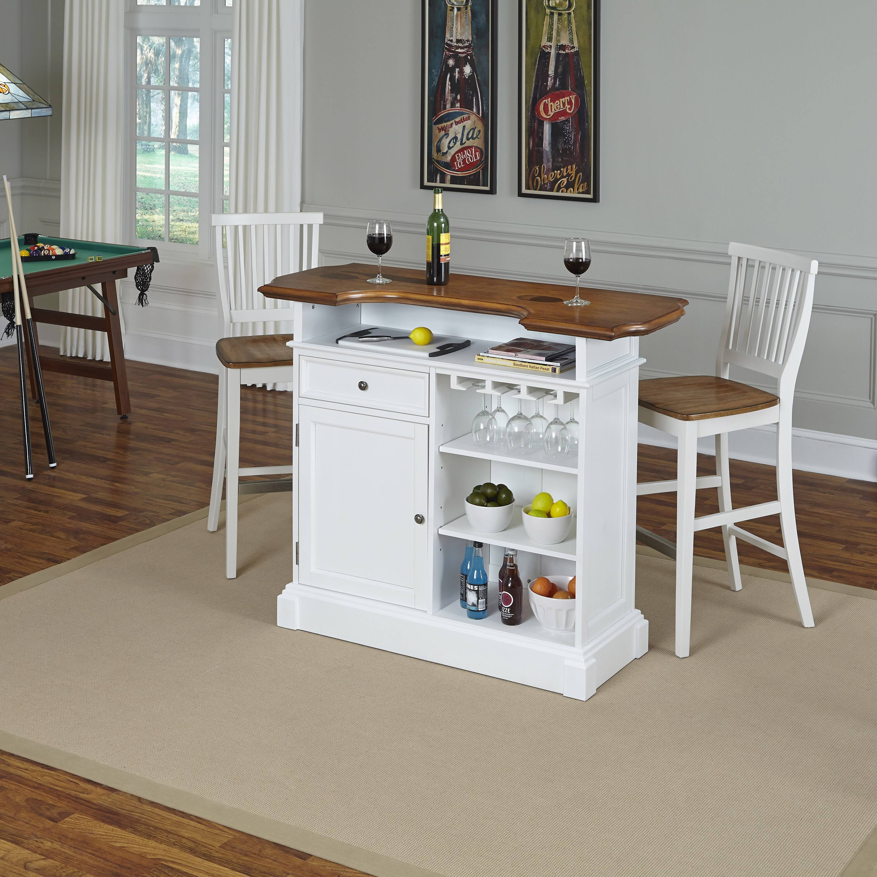 Black Bar and Two Stools V604