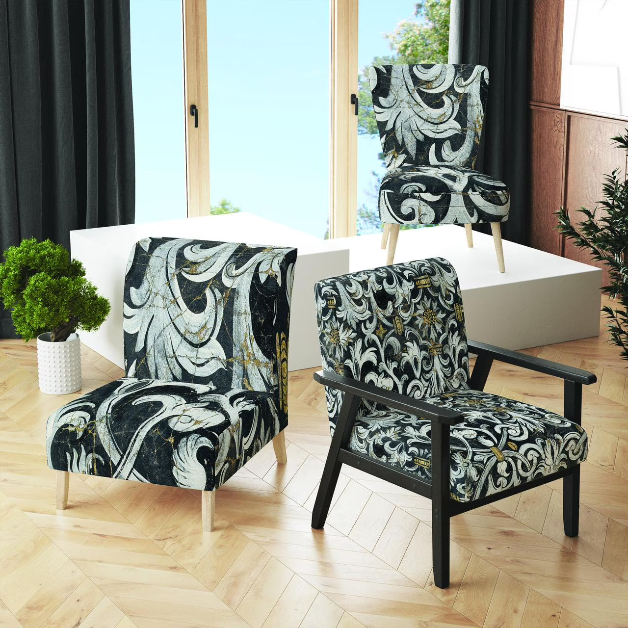 Upholstered Glam Accent Chair A626114