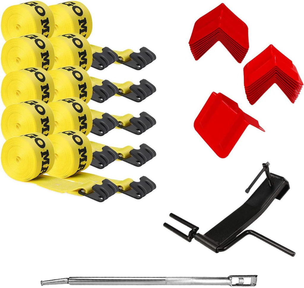 32 Piece Flatbed Tie-Down Kit with Winch Straps and Corner Protectors C415