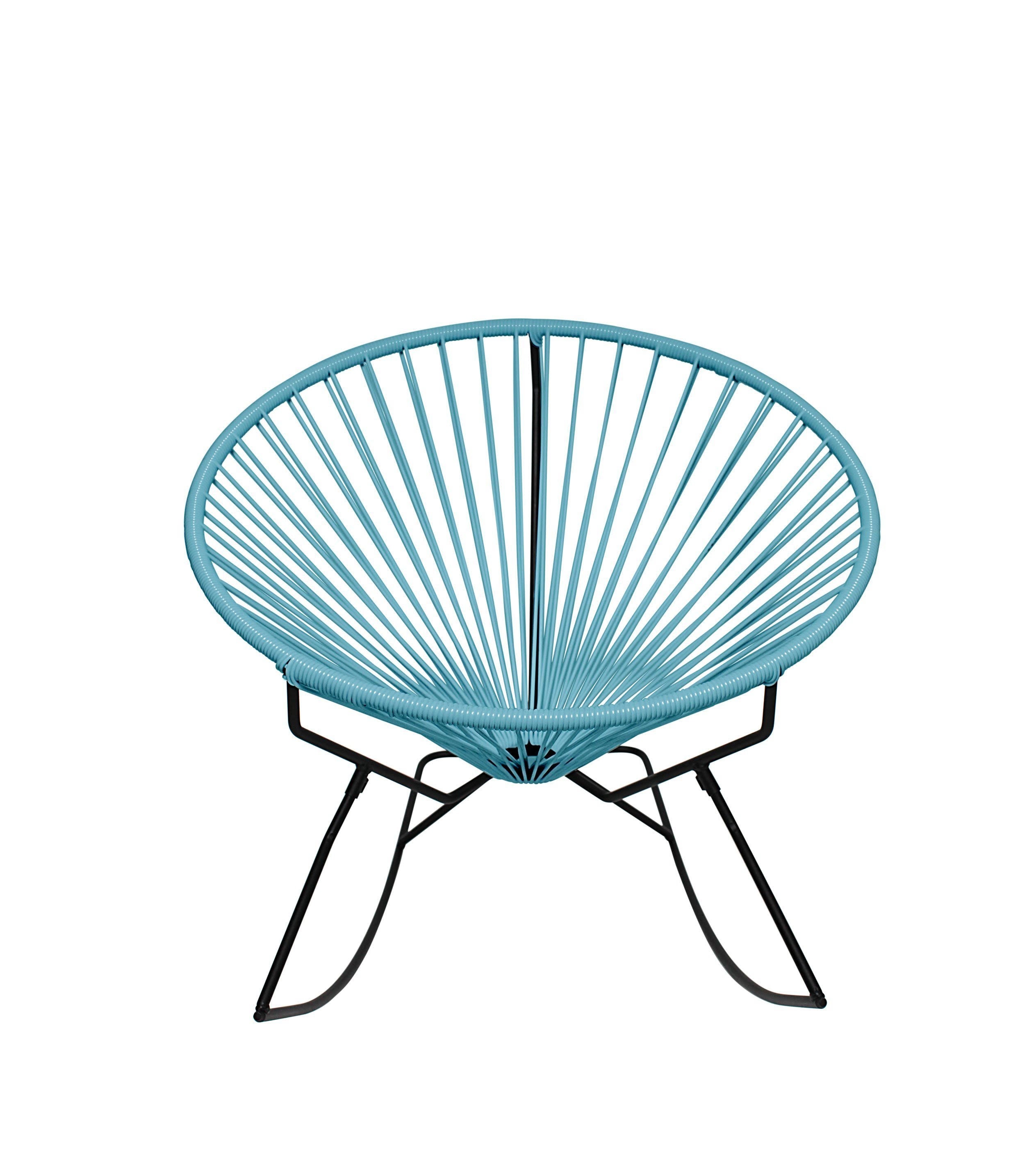 Blue Weave on Black Frame Rocker U294