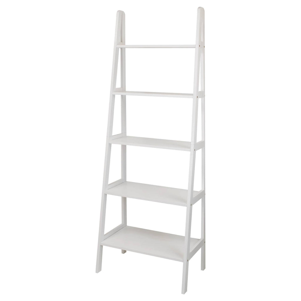 5 Shelf Ladder Bookcase White X3752