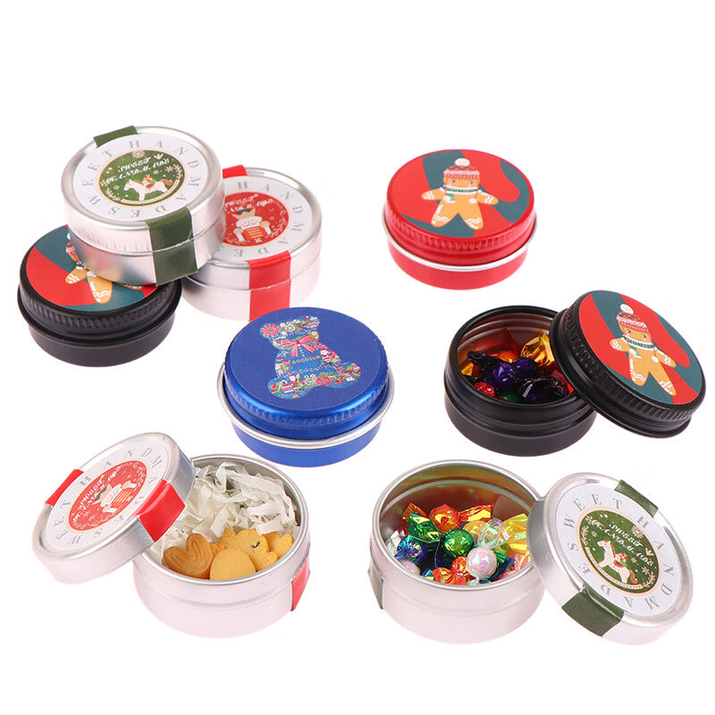 1:12 Dollhouse Mini Christmas Cookies Candy Gift Box Tin Box O67973