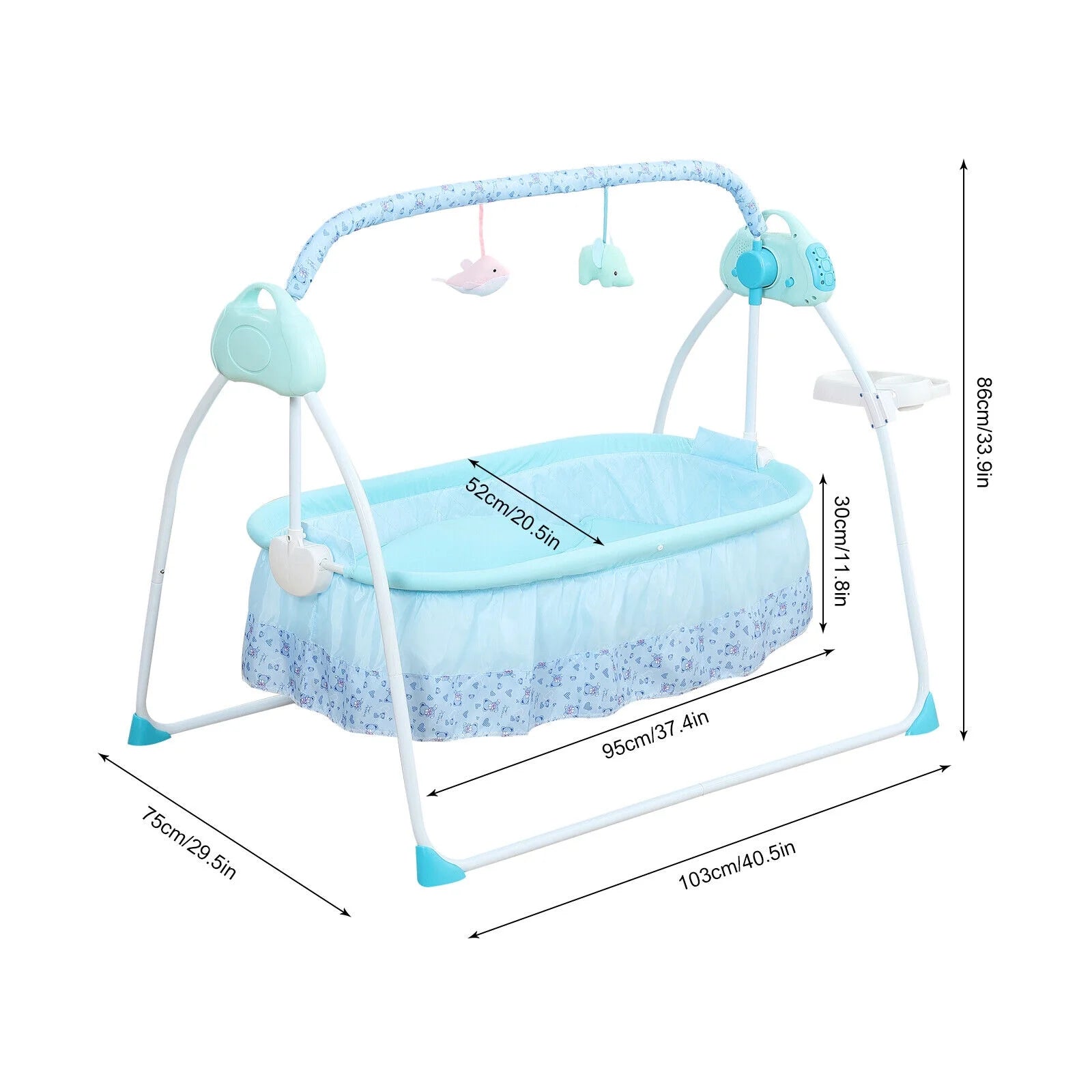 Electric Baby Cradle Swing Bouncer with Bluetooth Melodies USB A35740