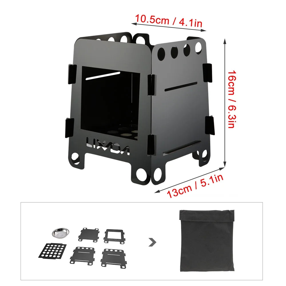 Portable Folding Stainless Steel Wood Burning Stove W73297