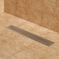 Brushed Stainless Steel Linear Shower Drain with Flange X49305