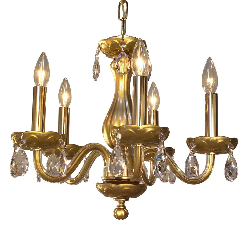 Gold Painted 5 Light Chandelier with Crystal T977781