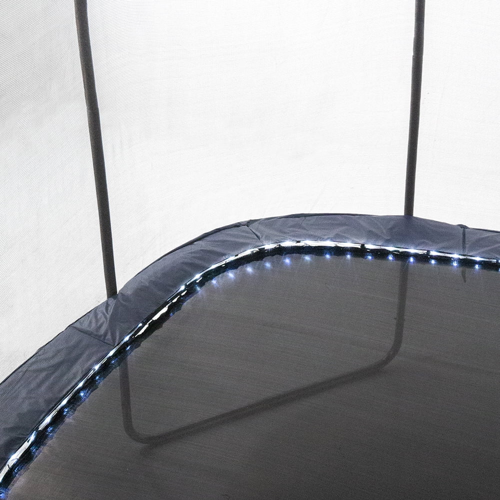 13' Square Trampoline with Lighted Spring Pad Navy O8533