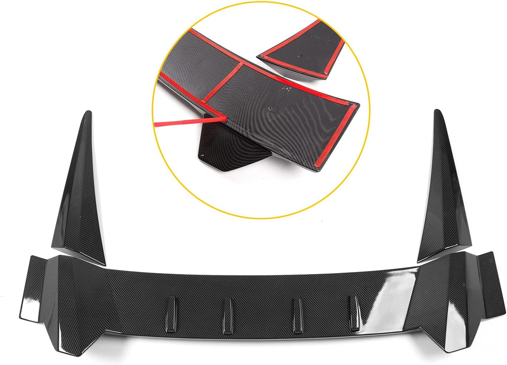 Glossy Carbon Fiber Pattern Rear Window Roof Spoiler Wing Lip J754943