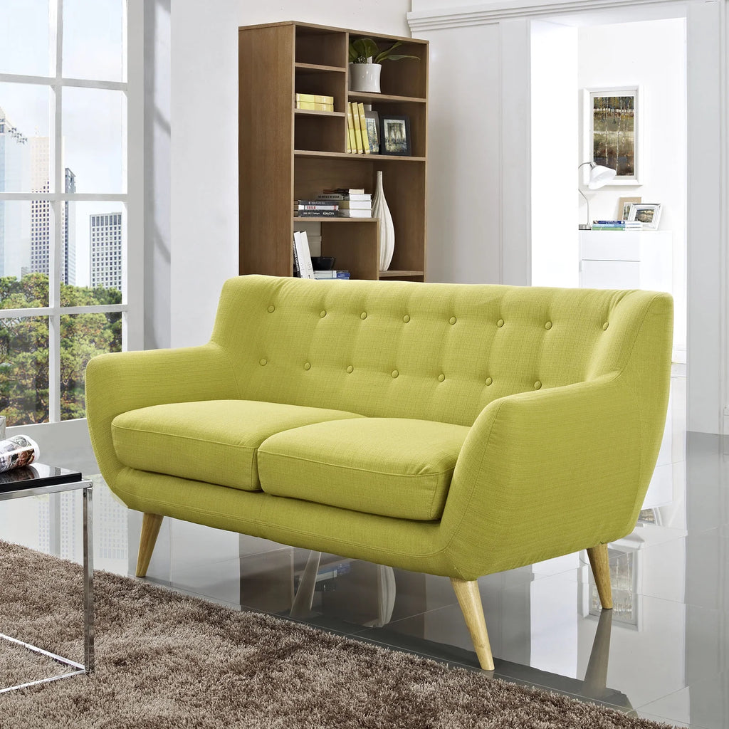 Green Fabric Loveseat U837