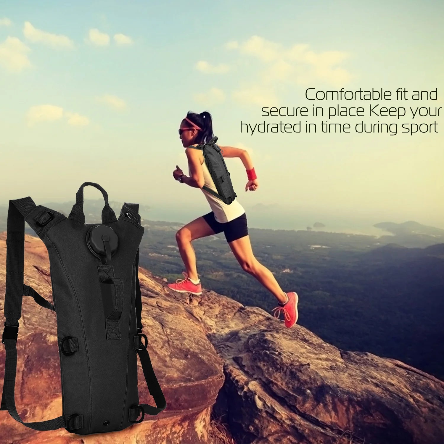 Black 3L Hydration Backpack J936920