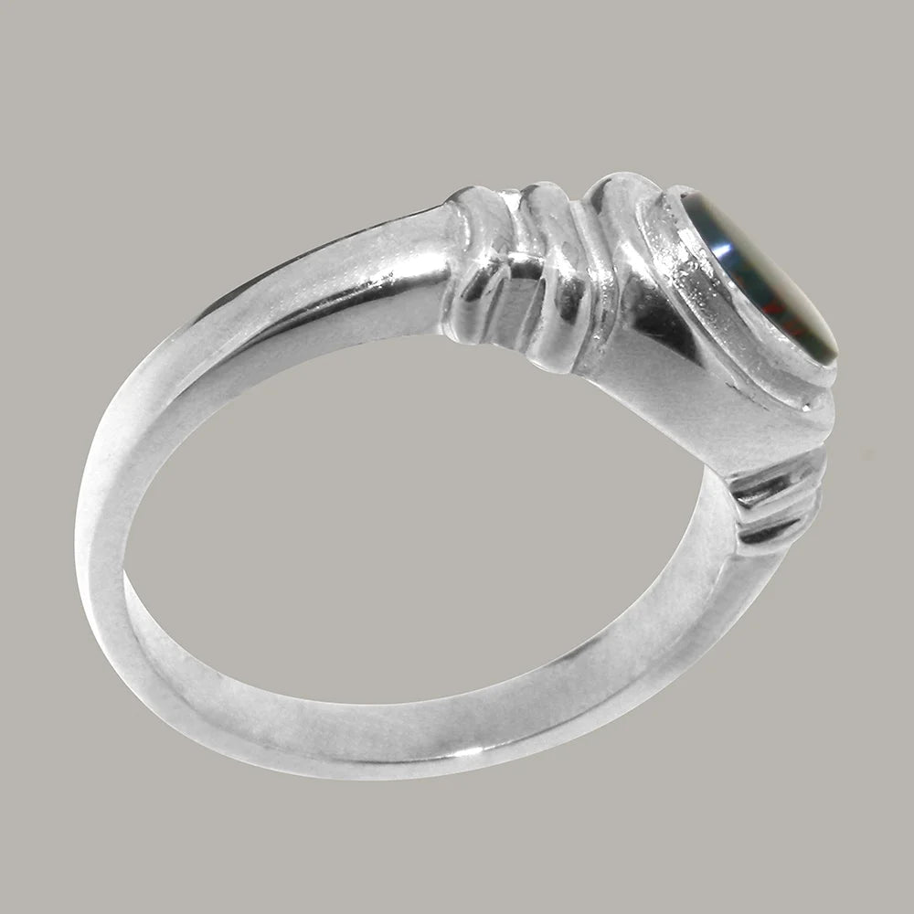18k White Gold Natural Bloodstone Engagement Ring C426
