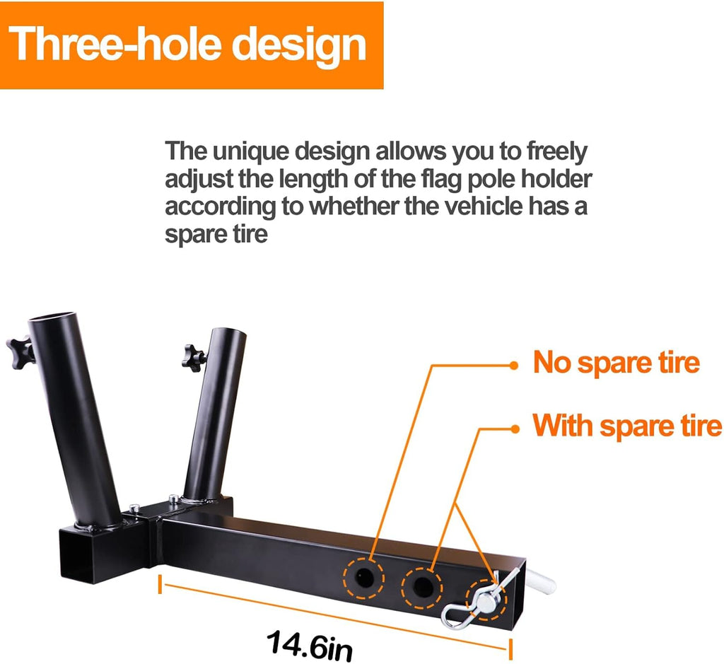 Trailer Hitch Mount Flag Pole Holder with Bolts L183770