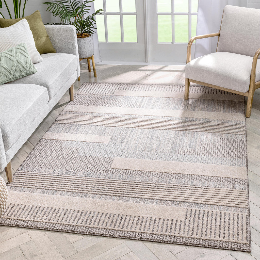 Beige Geometric Area Rug E77183