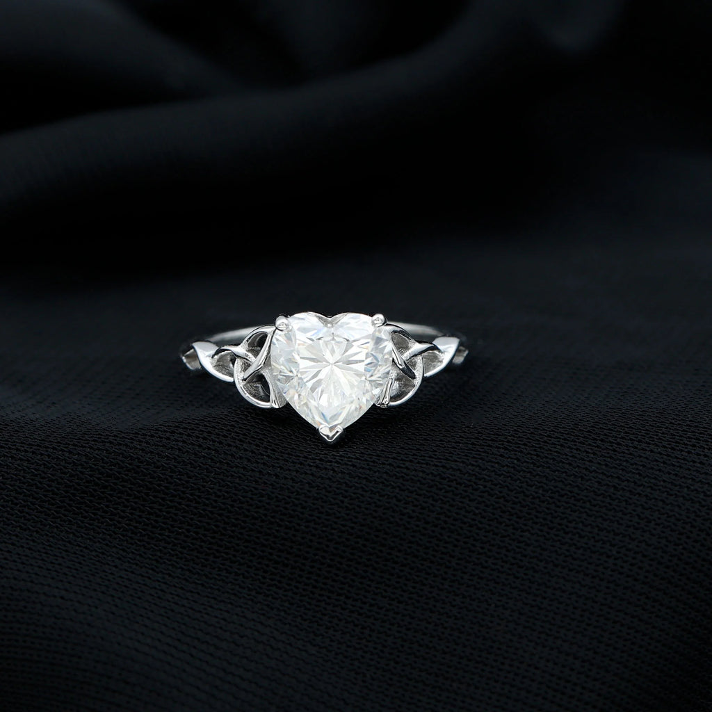 2 CT Heart Shaped Moissanite Solitaire Gold Engagement Ring, 925 Sterling Silver K25216