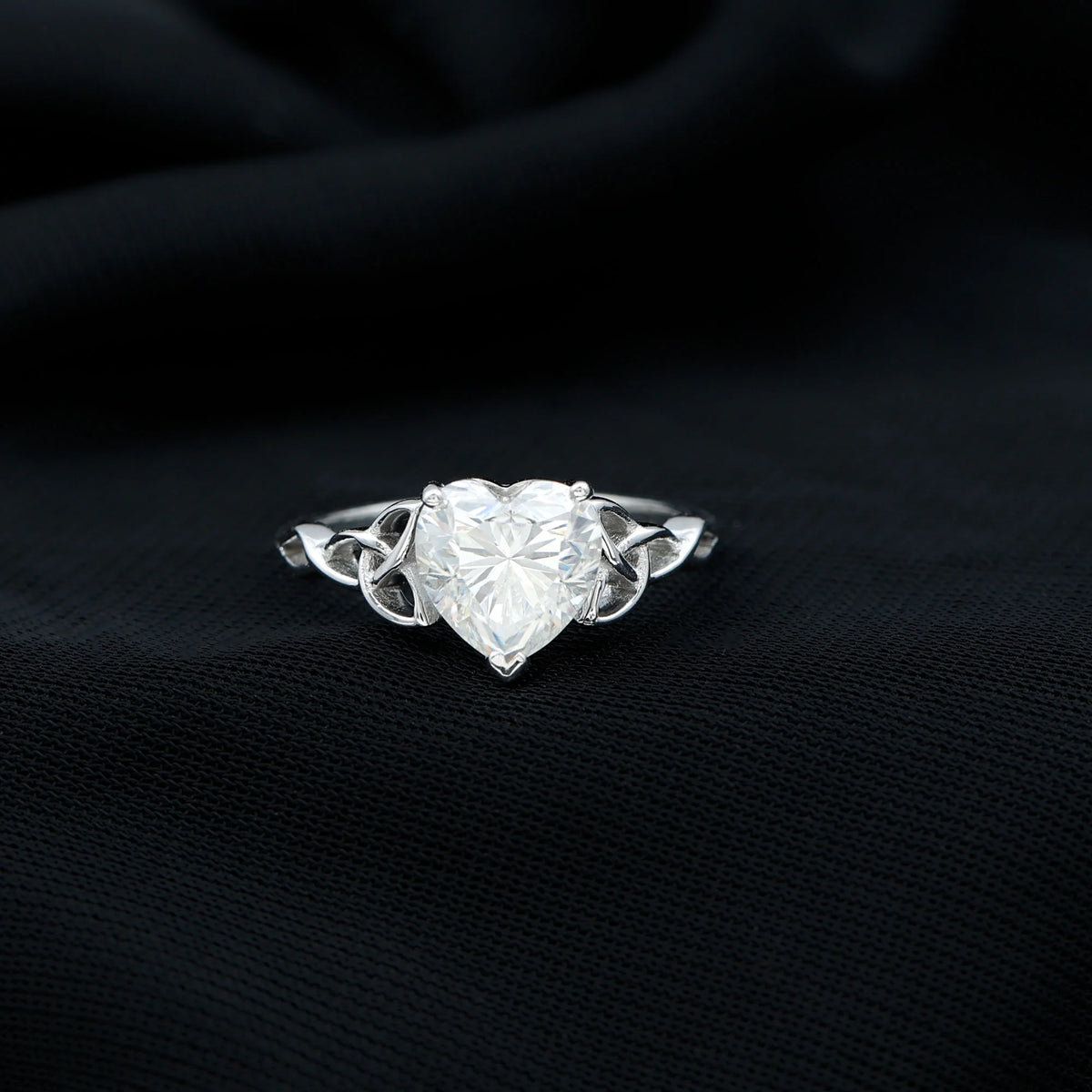 2 CT Heart Shaped Moissanite Solitaire Gold Engagement Ring, 925 Sterling Silver K25216