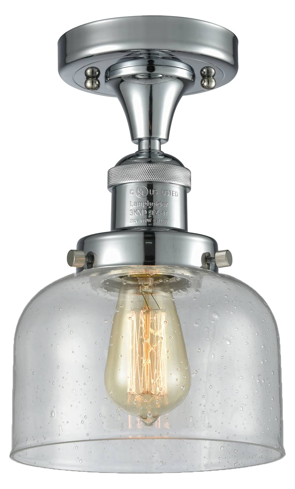 Large Bell 1 Light Semi-Flush Mount E4553