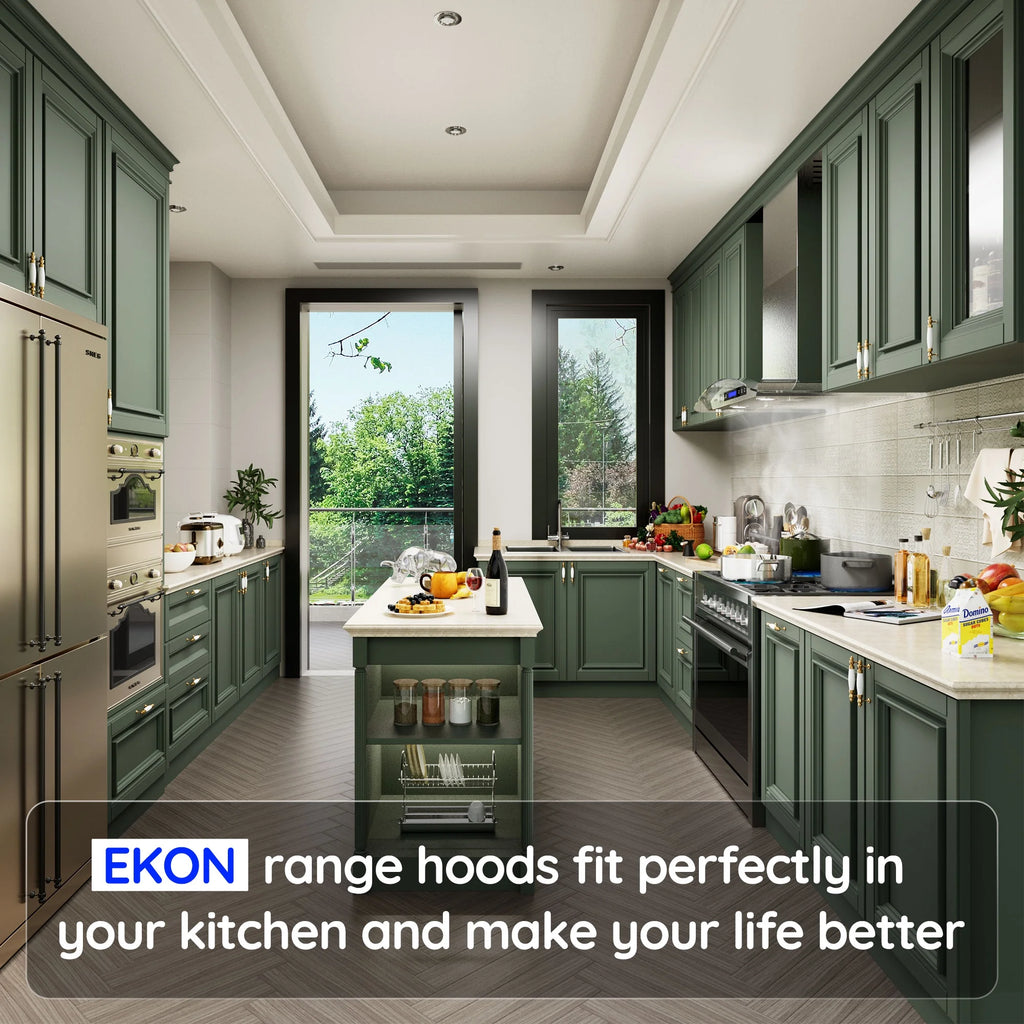 36 Inches Tempered Glass Ducted Wall Mount Range Hood E86248