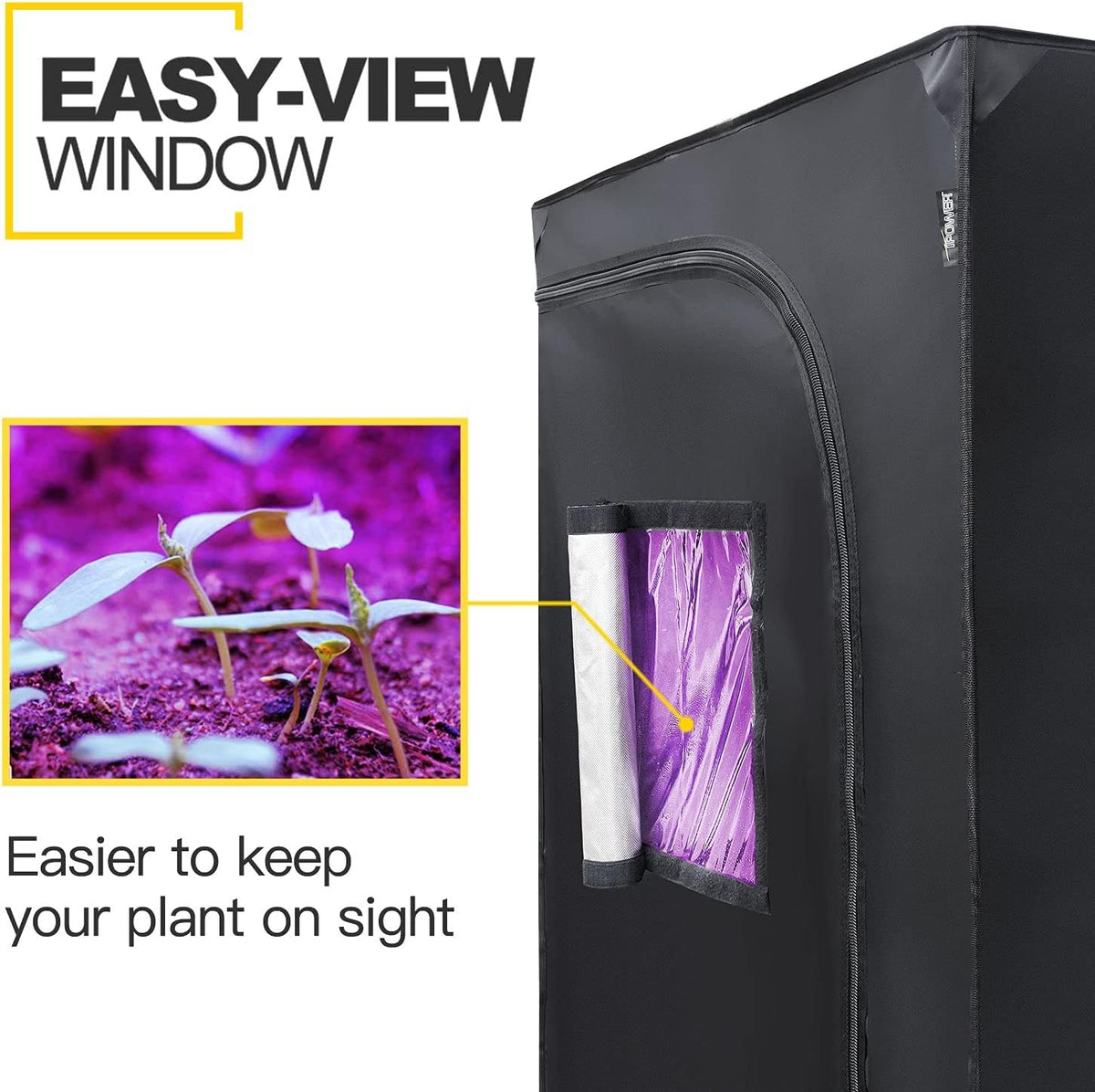 32" x 32" x 63" Grow Tent with Floor Tray, Black Pack of 2 S941