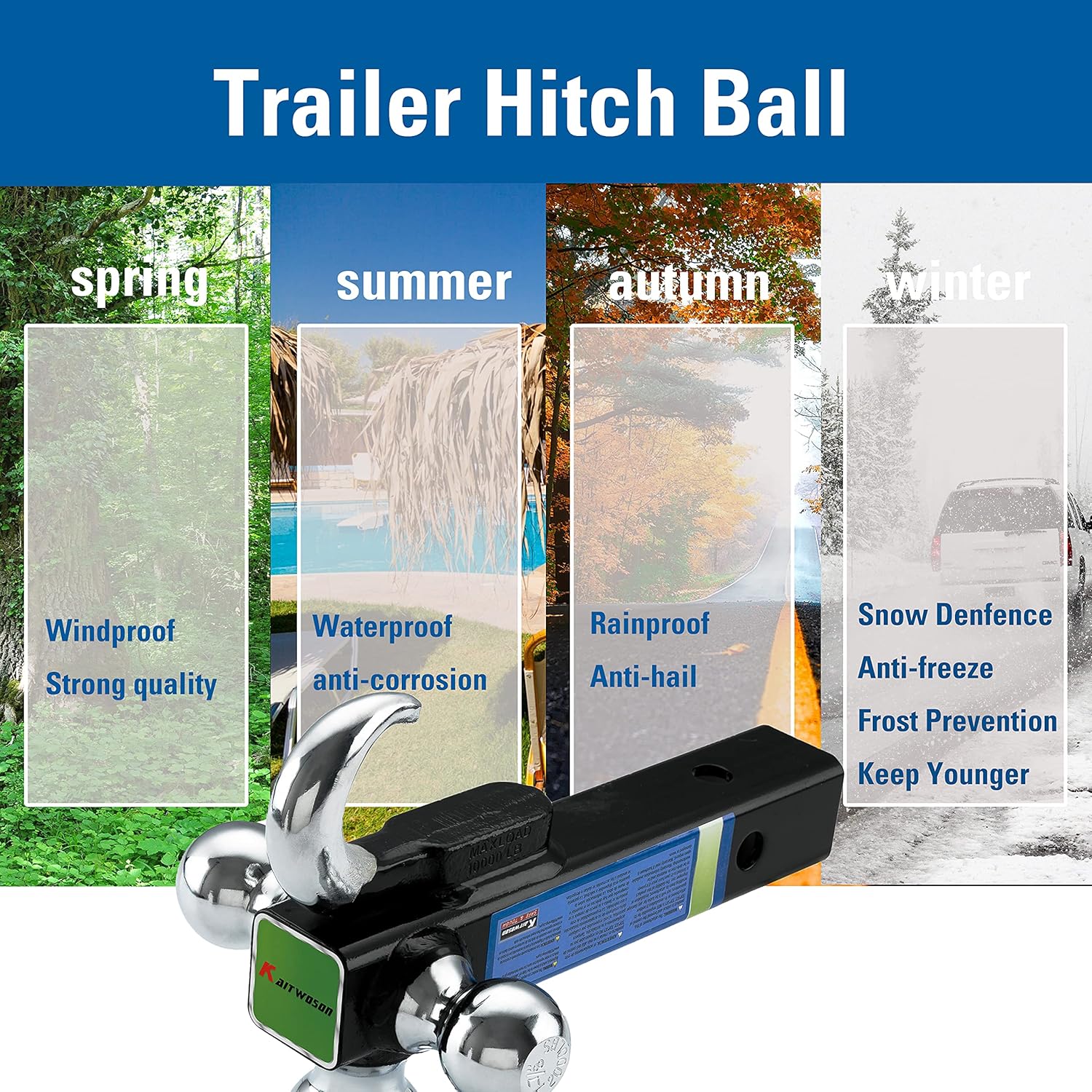 Tri Ball Mount with Hook, Chrome Pack of 2 S386
