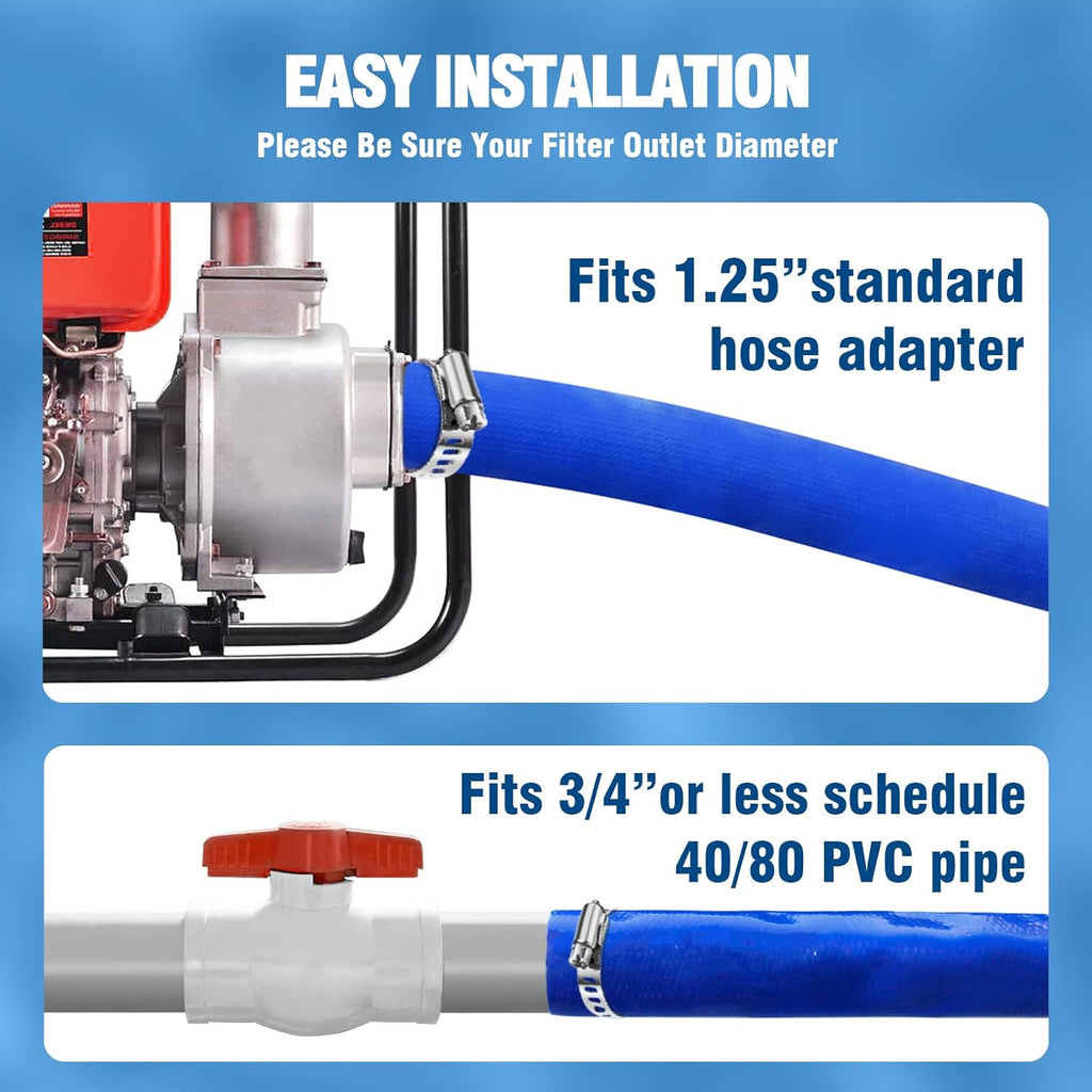 2 Dia x 100 ft Heavy Duty Reinforced Lay Flat Discharge Hose R4086