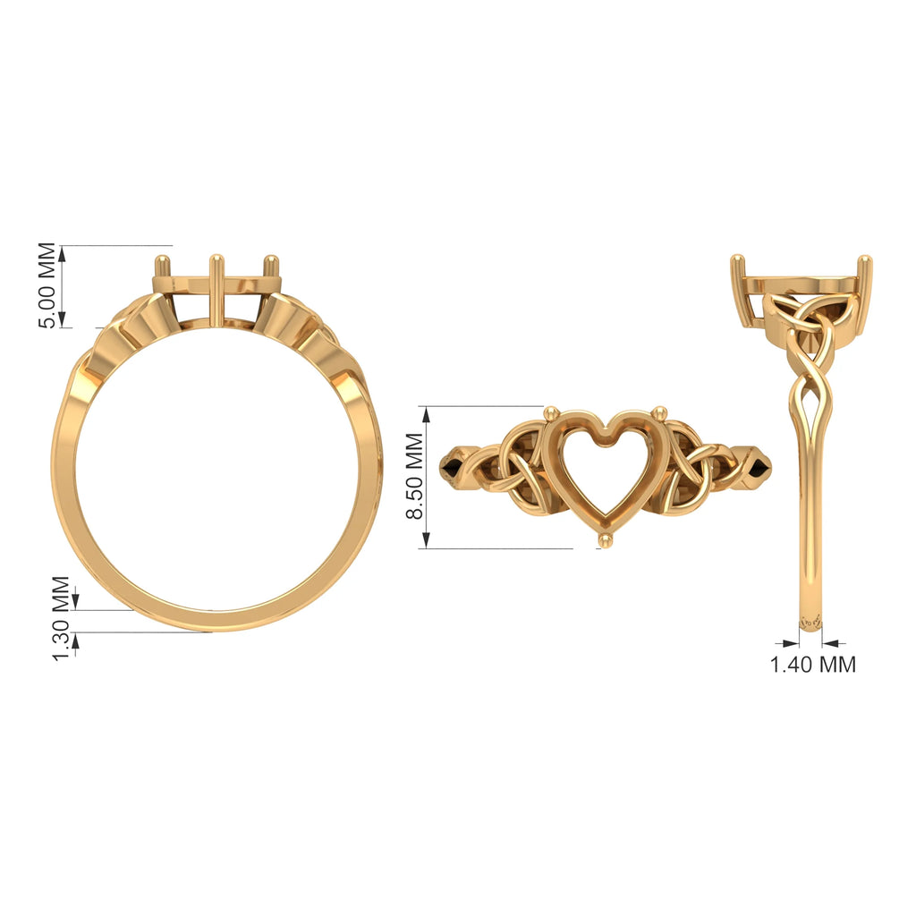 2 CT Heart Shaped Moissanite Solitaire Gold Engagement Ring, 925 Sterling Silver K25216