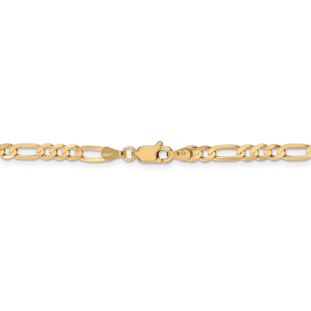 14kt Yellow Gold 4mm Open Figaro Chain 16 inch Lobster Clasp N735292