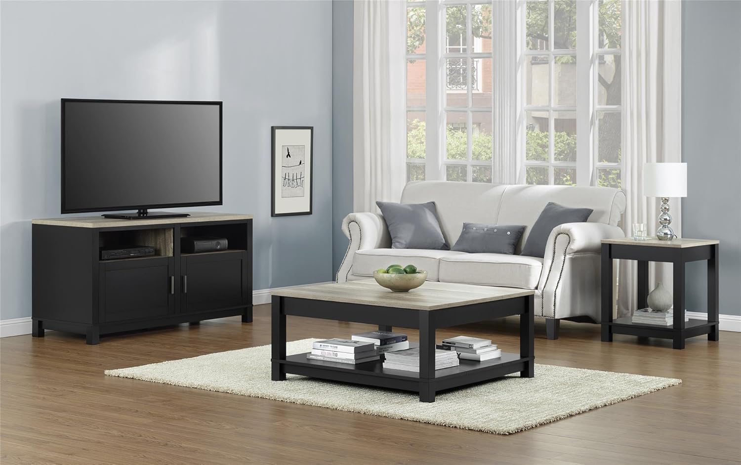 Black Pack of 2 End Table D386