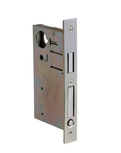 Pocket Door Lock with Pull, Satin Brass/Brown C48469