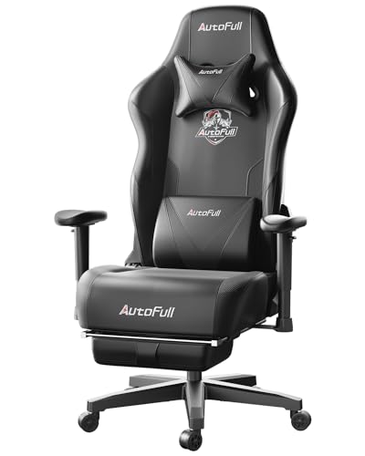 PU Leather Gaming Chair with Footrest and Lumbar Support Pillow W2509