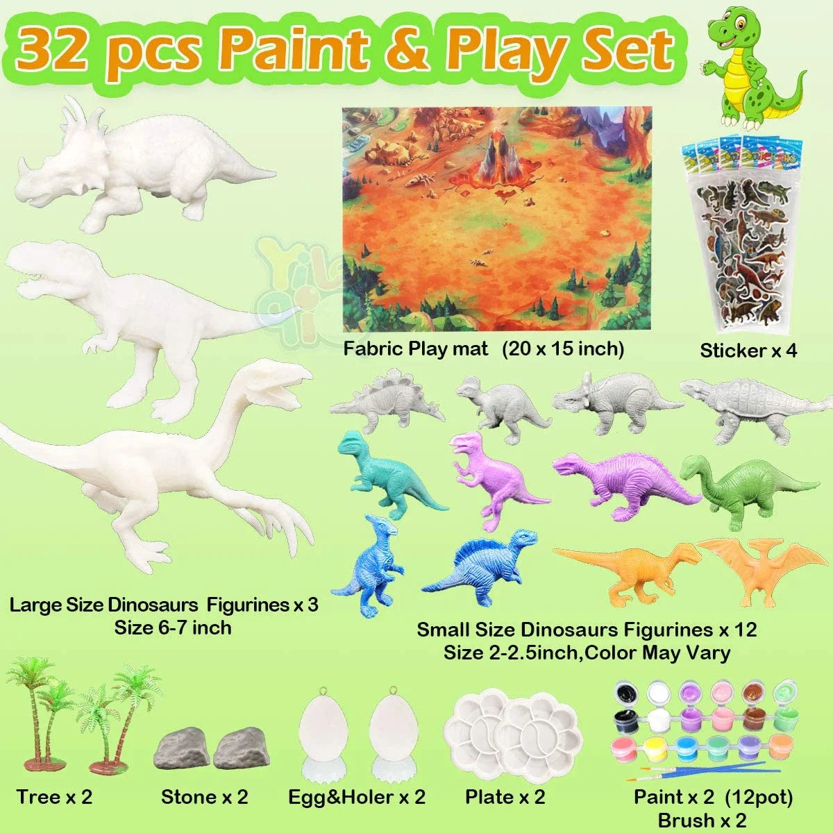 Kids Dinosaur Painting Kit with Play Mat L3785